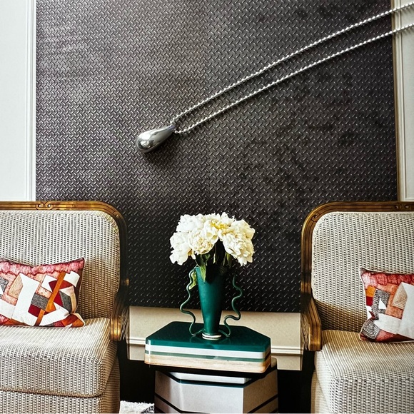 925 Sterling Silver Teardrop Ball Chain Necklace - Picture 2 of 7